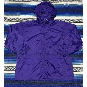 Vintage Totes Purple Hooded Rain Jacket Windbreaker Men's Large